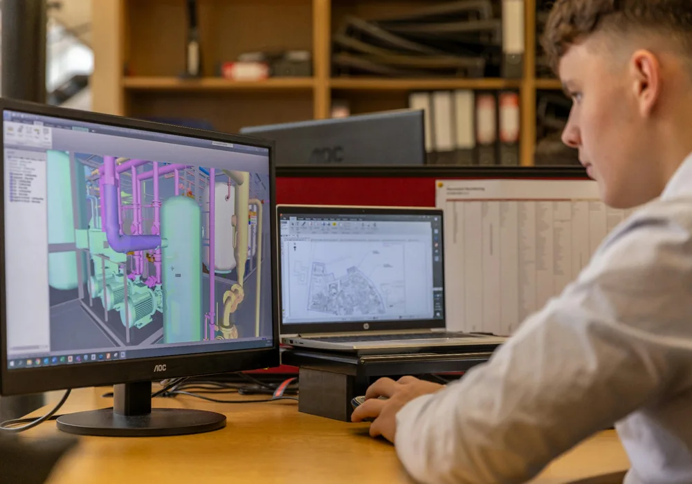 Engineer in industrial setting